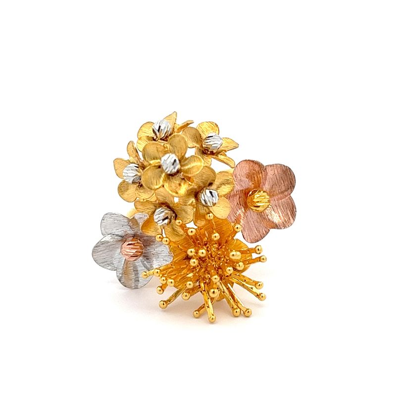 Dance of the Flowers Gold Ring | Mustafa Jewellery Malaysia