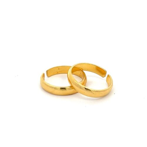 Elegant Simplicity Gold Toe Ring - Front