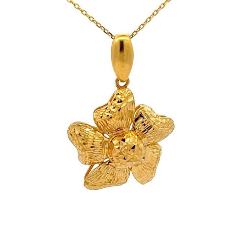 Floral’s Fancy Gold Locket | Mustafa Jewellery Malaysia