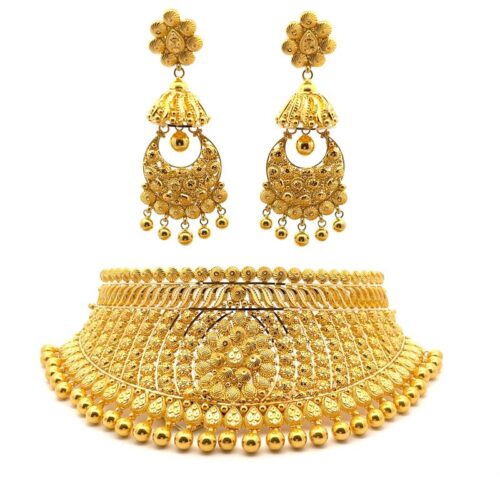 Choker Calcutta Majestic Sun Gold | Mustafa Jewellery