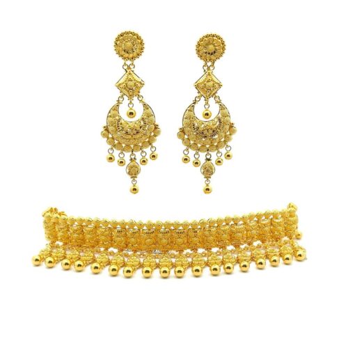Calcutta Radiance Gold Choker | Mustafa Jewellery