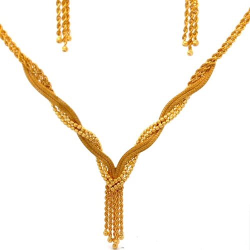 Falling Rain Gold Necklace - Front