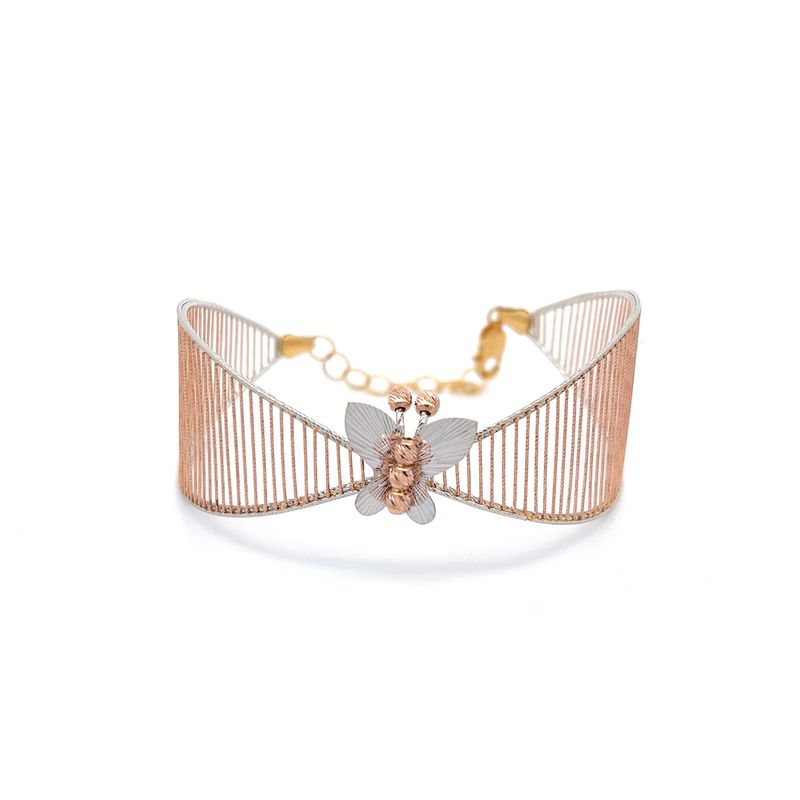 Butterfly Princess Gold Hollow Bangle - Front