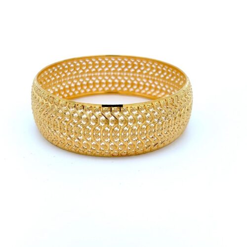 Elysian Beads Gold Hollow Bangle - Mustafa Jewellery