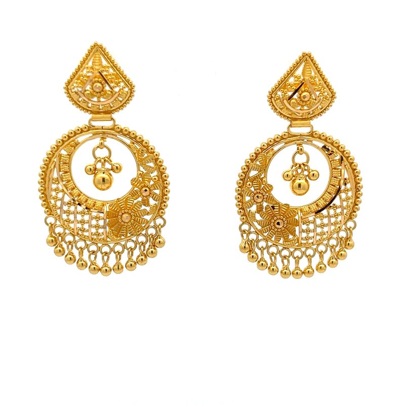 Anting-Anting Emas Chandbali Blooming Serenity