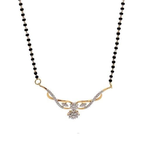 Rantai Berlian Mangalsutra Emas Radiant - Front View