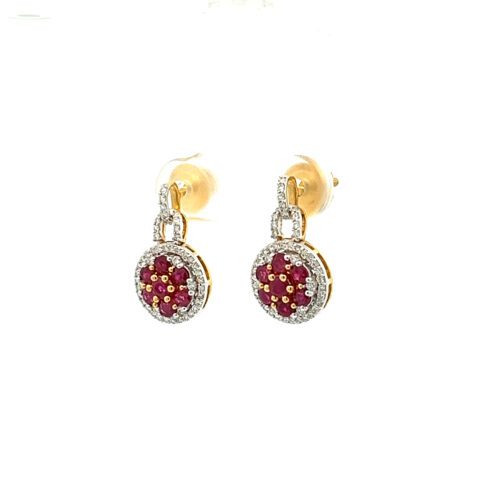 Radiant Diamond Earrings - Front View