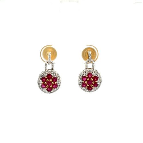 Radiant Diamond Earrings - Front View