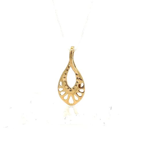 Golden Radiance Diamond Pendant - Back