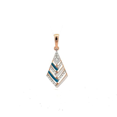 Elegant Rose Gold Diamond Pendant - Front