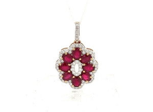 Precious Diamond And Ruby Pendant