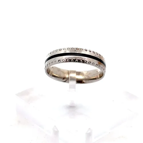 Onyx King Silver Ring - Front | Mustafa Jewellery Malaysia