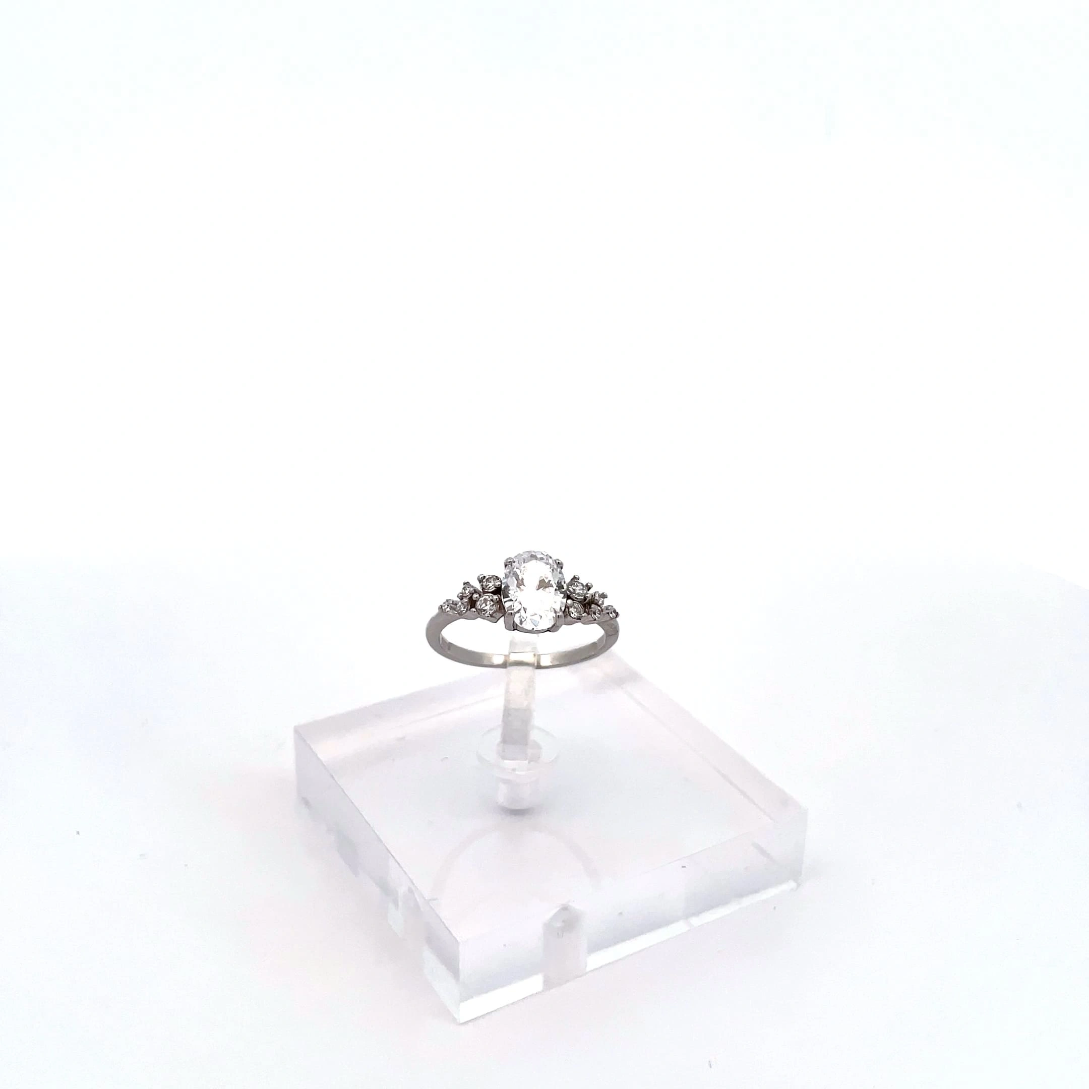 Cincin Perak Crystal Radiance - Front | Mustafa Jewellery Malaysia