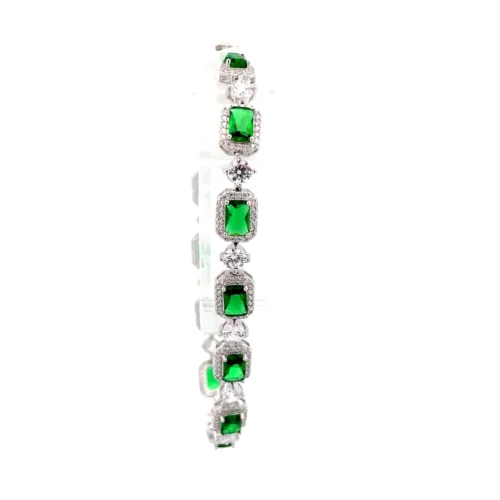 Rantai Tangan Perak Emerald Radiance | Mustafa Jewellery Malaysia