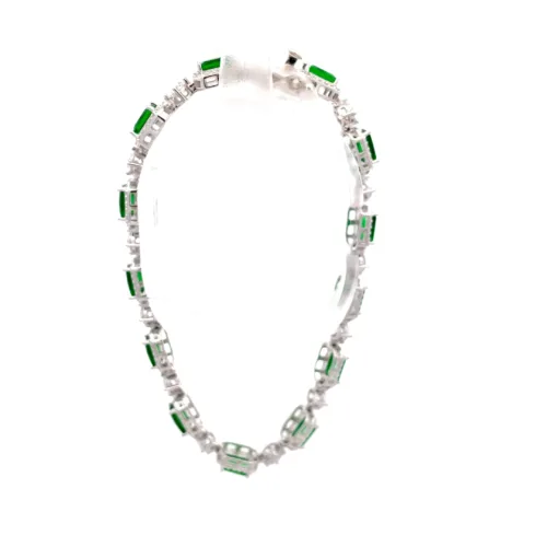 Rantai Tangan Perak Emerald Radiance - Left