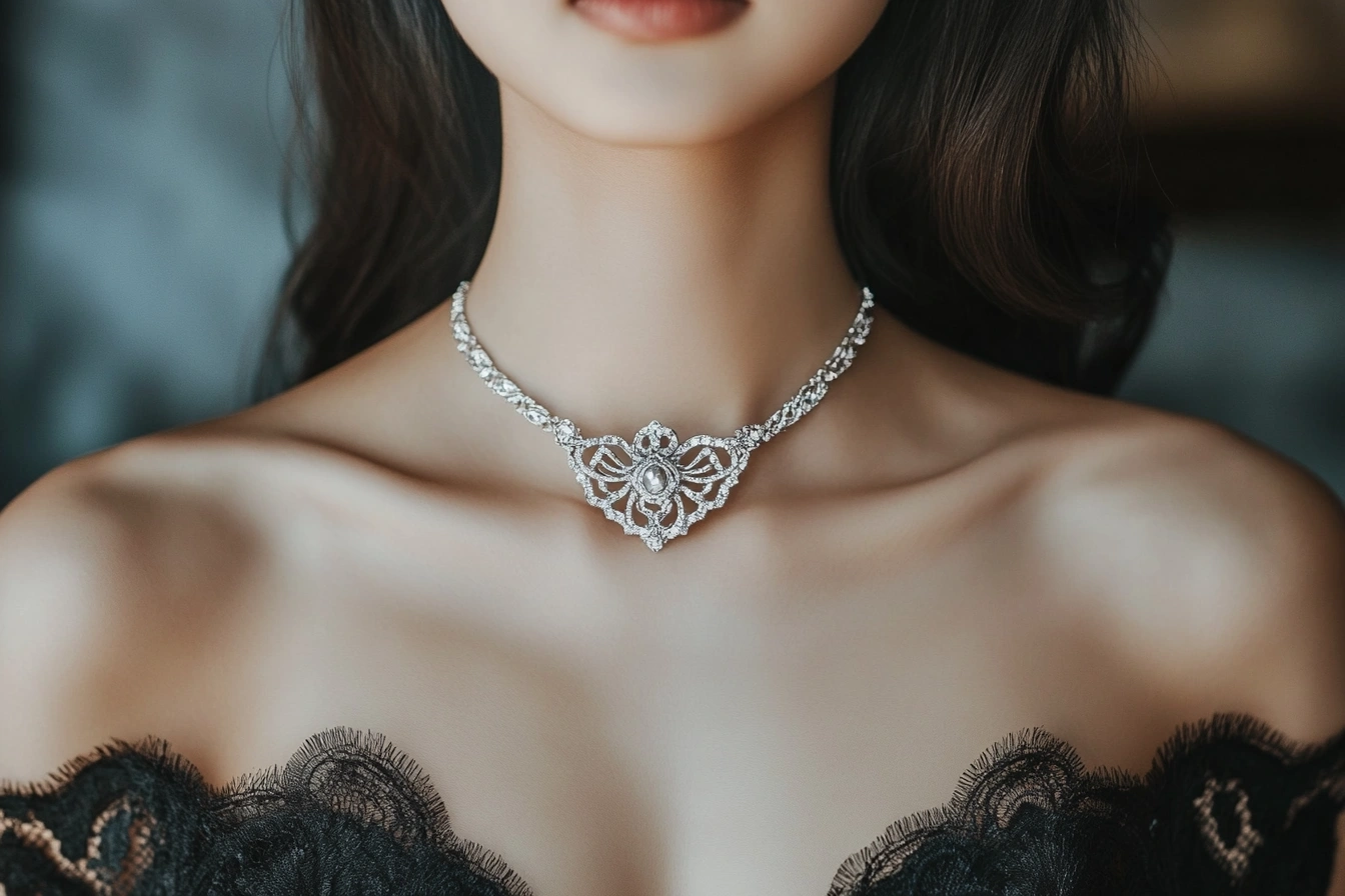 Trending Crystal Colour Silver Necklaces in Malaysia