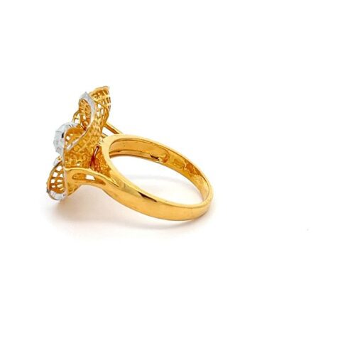 Gold Ring - Fancied Elegance - Left Side View | Mustafa Jewellery