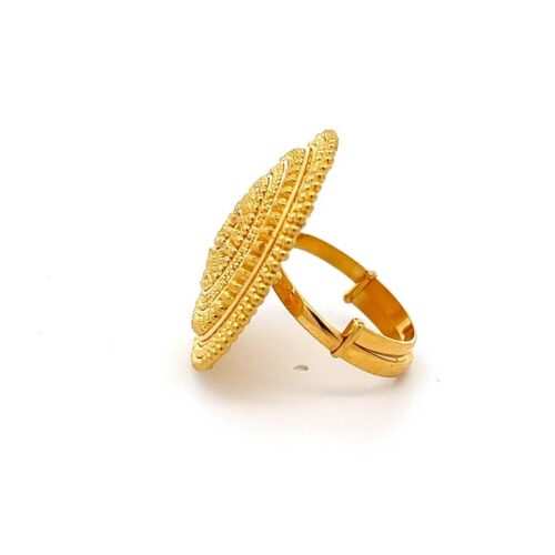 Vintage Success Gold Ring - Left Side View | Mustafa Jewellery