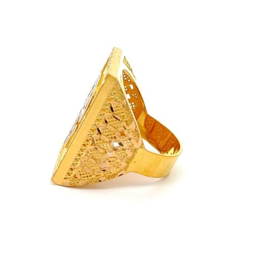 Divine Echo Om Gold Ring - Left Side View | Mustafa Jewellery