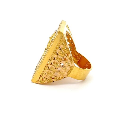 Temple Harmony Balaji Gold Ring - Left Side View | Mustafa Jewellery
