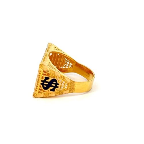 Gold Ring - Cash Boss - Left Side View | Mustafa Jewellery