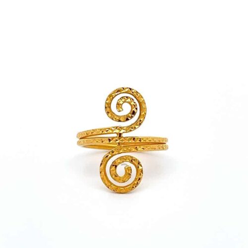 The Spiraling Heart Gold Ring | Mustafa Jewellery