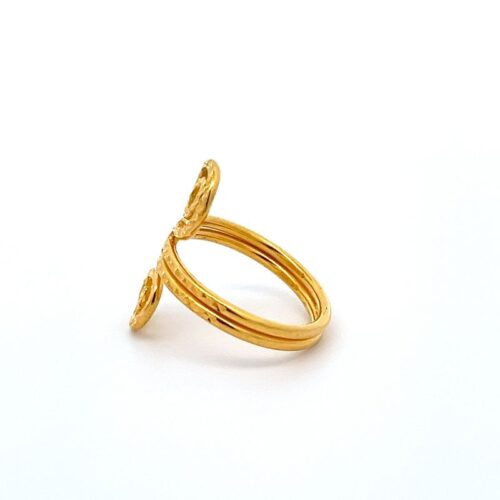 The Spiraling Heart Gold Ring - Left Side View | Mustafa Jewellery