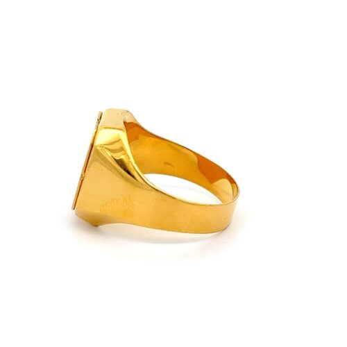 Luminous Lion Gold Ring - Left Side View | Mustafa Jewellery