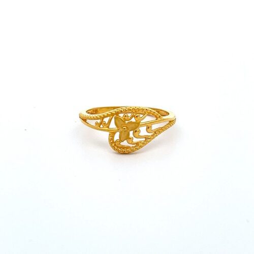 Gold Floral Halo Ring | Mustafa Jewellery