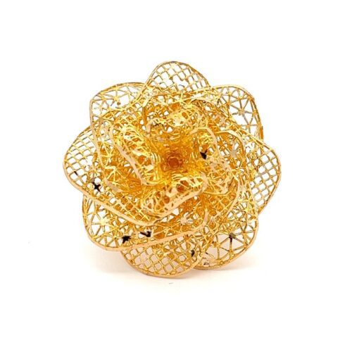 Imperial Flower Gold Ring | Mustafa Jewellery
