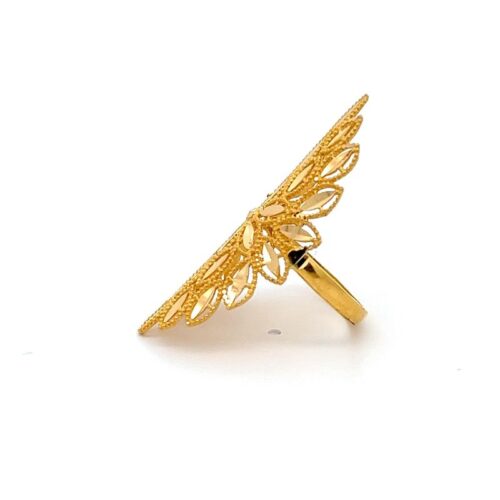 Gold Ring - Blossom Reflection - Left Side View | Mustafa Jewellery