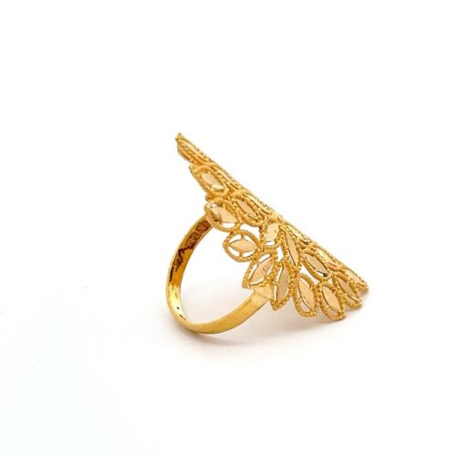 Gold Ring - Blossom Reflection - Right Side View | Mustafa Jewellery