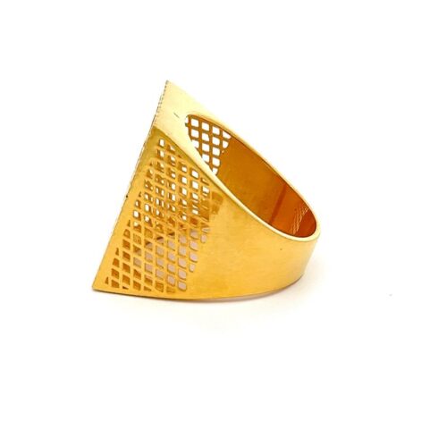 Lucky Spirit Gold Ring - Left Side View | Mustafa Jewellery