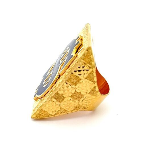 Modern Cavalier Gold Ring - Left Side View | Mustafa Jewellery