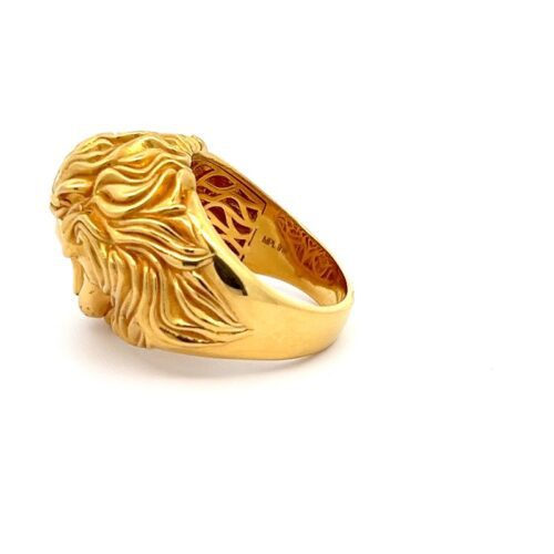 Gold Ring - Lion's Legacy - Left Side View | Mustafa Jewellery