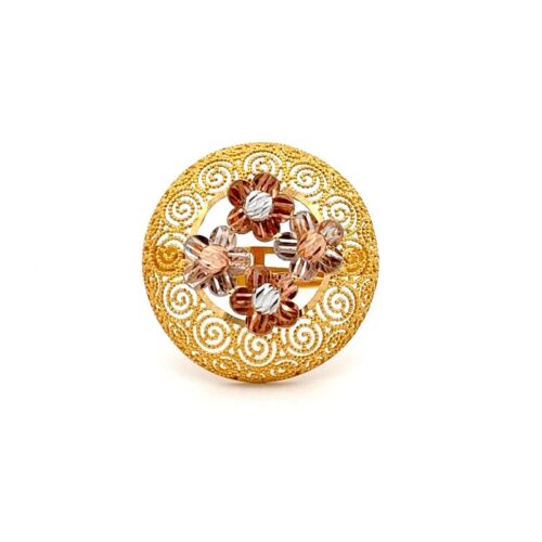 Blooming Effigy Gold Ring | Mustafa Jewellery