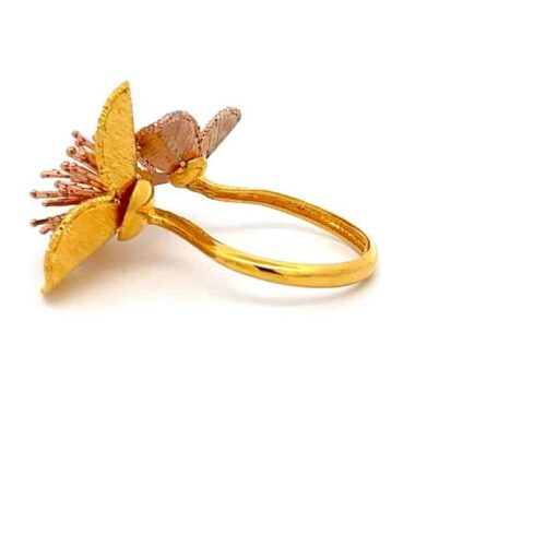 Blooms of Byzantine Gold Ring - Left Side View | Mustafa Jewellery