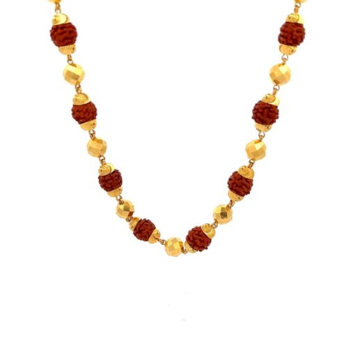 Classic Ruthratcha Gold Chain - Front View | Mustafa Jewellery