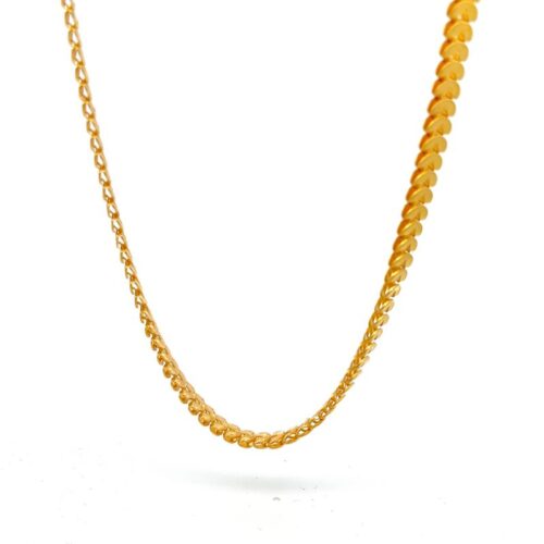 Majestic Vaisali Gold Chain - Front View | Mustafa Jewellery