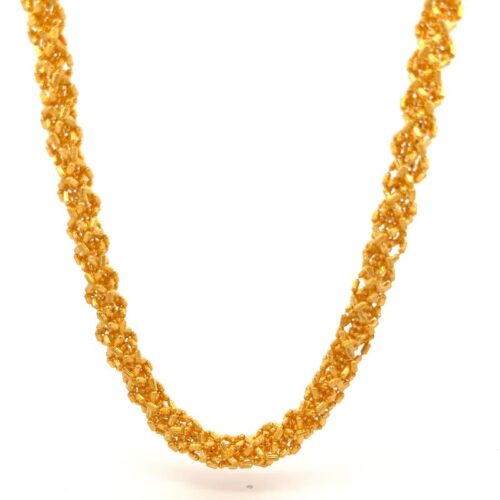 Opulent Cascade Gold Chain - Front View | Mustafa Jewellery