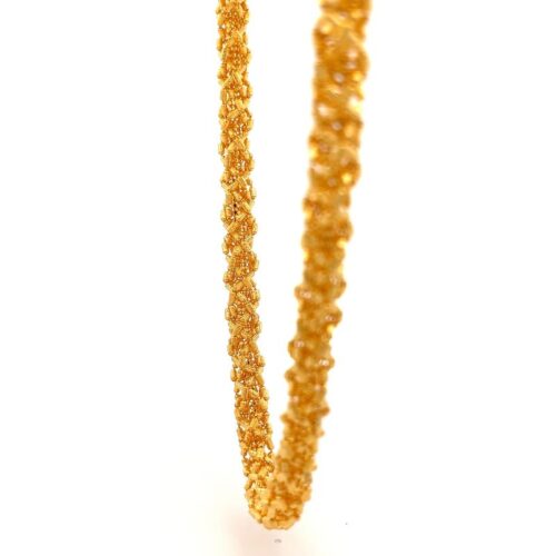 Opulent Cascade Gold Chain - Side View | Mustafa Jewellery