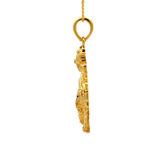 Ganesh Blessings Gold Pendant - Left Side View | Mustafa Jewellery