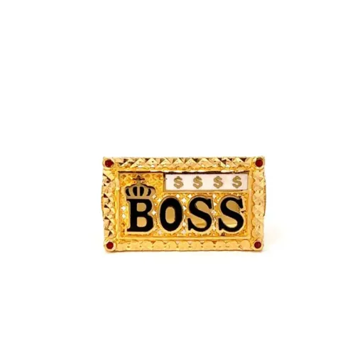 Cash Boss Gold Ring For Men | Mustafa Jewellery Singapore