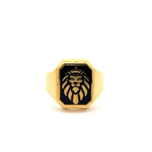 Luminous Lion Gold Ring For Men | Mustafa Jewellery Singapore