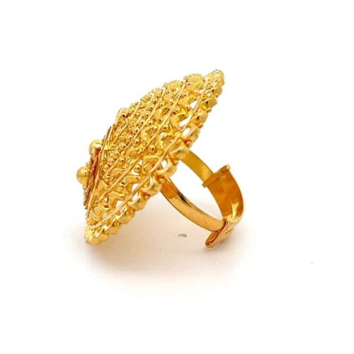 Ethereal Flight Gold Wedding Ring - Left