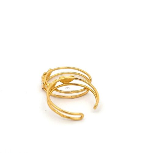 Exquisite Flair Gold Toe Ring - Side View | Mustafa Jewellery