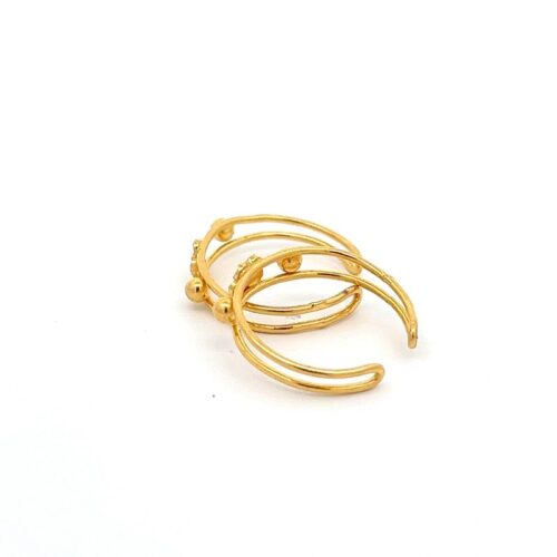 Timeless Elegance Gold Toe Ring - Side View | Mustafa Jewellery