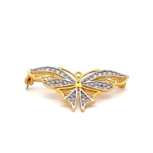 Graceful Flutter Gold Turkish Brooch | Mustafa Jewellery