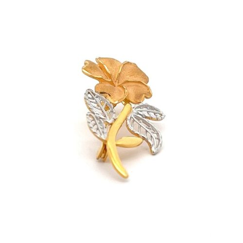 Radiant Flourish Gold Brooch | Mustafa Jewellery