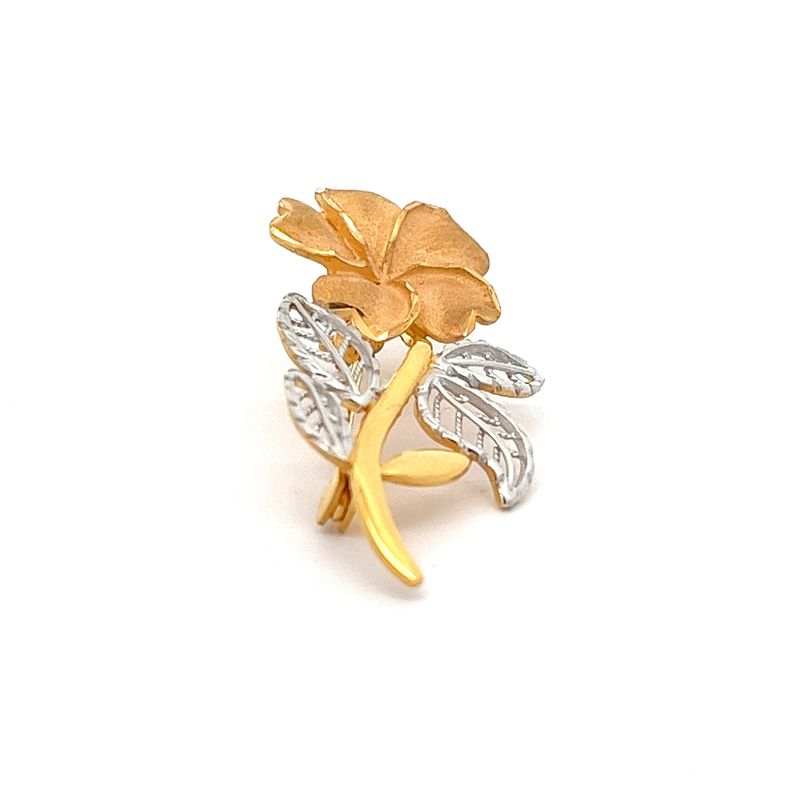 Radiant Flourish Gold Brooch | Mustafa Jewellery
